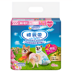 Unicharm Pet Mannerwear 禮貌帶 女用 SSS號 1.5-3.5kg 42片, 超小型, 1包