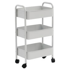 PEACHY LIFE 完美主義 Karla 收納推車 3層, 淺灰色, 1個