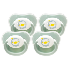 PUKU 藍色企鵝 拇指型初生安撫奶嘴 水藍色 1入, 0歲以上, 4個