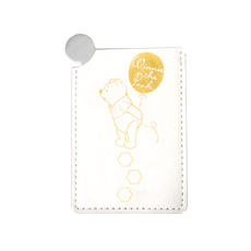 Disney 迪士尼 金典維尼皮革不銹鋼隨身鏡 6.3 x 9.7cm, 氣球維尼白, 1個