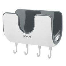 ecoco 意可可 壁掛式鍋蓋架, 瀝水, 易清潔, 免釘安裝, 強悍承重, 帶四掛鉤, 灰色, 1個
