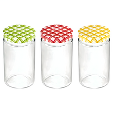 Tescoma 格紋玻璃密封罐, 700ml, 1組