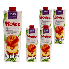 Malee 100% 水蜜桃綜合果汁, 1L, 5瓶