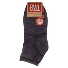 B.V.D. 女款1/2素面直角襪, 6雙一組, 90度直角好穿襪, 22~25cm, 紫黑色