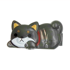 茶犬造型封口夾, 黑色, 1個