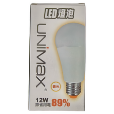 UNiMaX 美克斯 LED燈泡 12W, 黃光, 1盒