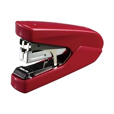 MAX 美克司 POWER FLAT 釘書機 HD-10DFL，日本職人愛用，一次可釘26張，平針裝訂，尾端拔釘器設計, 紅色, 1個