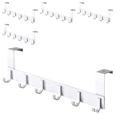 妃妃嚴選 太空鋁門後掛鈎 6鈎, 經典白 鋁製, 5個