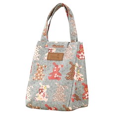 iSFun 三角手提 保溫保冷便當袋, 1個, 水藍愛麗絲