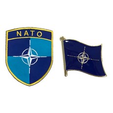A-ONE 北大西洋公約組織 盾牌刺繡 + 北約別針, 彩色, 1組