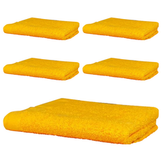 LIFE 來福牌 清心素色毛巾, 桔色, 5條