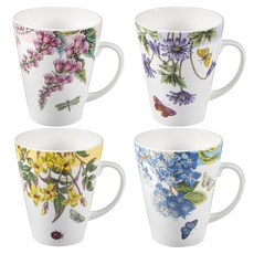 PORTmeIRION 波特玫琳恩 Botanic Garden 經典植物園系列 馬克杯, 4個, 混合顏色