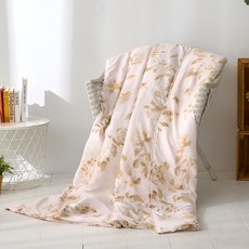 J-bedtime 床寢時光 舒柔棉四季被涼被 葉影橘光 台灣製, 180 x 150cm