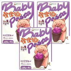 飯友 蘋香紫薯豬寶寶麵 12個月以上寶寶食用, 600g, 3盒