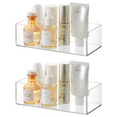 多用途浴室整理盒 一體型, 透明, 2個