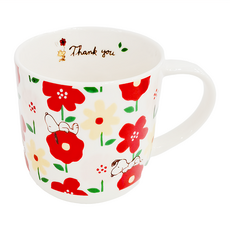 yamaka 山加商店 陶瓷馬克杯 約350ML, 白色 + 紅色 + 黃色, 1個