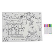 食品級矽膠畫畫餐墊, 30x40公分, 遊樂園, 1個