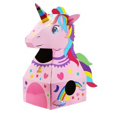 獨角獸DIY紙箱，厚紙，長35x寬65x高76公分, A, 1個