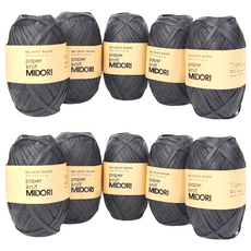 YEONIL Midori 紙製編織線套裝, 215 黑色, 78公分, 5入, 10捲