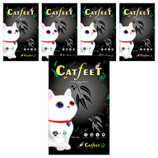 Catfeet 強效除臭超凝結貓砂, 100%天然膨潤土, 添加活性碳, 4.5kg, 尤加利, 5包