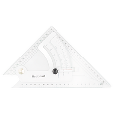 Nationart 方眼勾配定規三角板 8吋 20cm, T05-S08, 1個