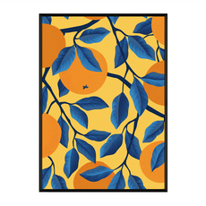 大吉大利 橘子圖案裝飾畫, 黑色