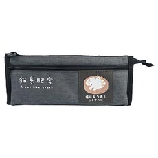筌翔國際 環保喵星人雙拉鍊筆袋, 1入, 混合色