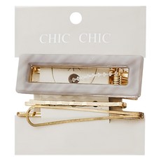 CHIC CHIC日本造型髮夾3件組-簍空方