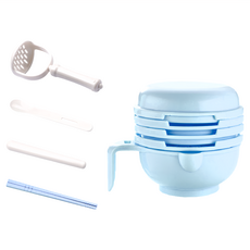 JAR嚴選 副食品研磨碗, 天藍色, 9件組, 1個