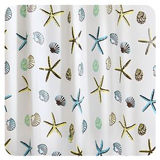 上手家居 PEVA加厚防水浴簾, 180 x 180cm, 海星, 1組