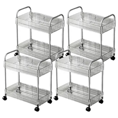 FAmILyLIFE 生活 輕奢鑽紋附輪夾縫置物架 2層 加大款 A-206 36.7 x 21 x 43.5cm 1.2kg, 4個