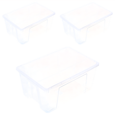 KEYWAY 聯府 1號易利掀蓋整理箱 41L, 透明色, 3個