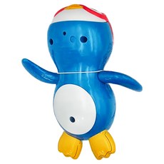 munchkin 滿趣健 游泳企鵝洗澡玩具 上緊發條 輕巧設計 小手易操作 可愛造型 增添洗澡樂趣, 藍色, 1個