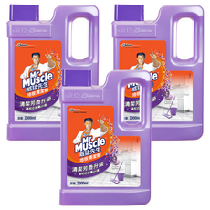 威猛先生 地板清潔劑 有效去污 地板快乾不黏腳 提供清潔芳香 溫和配方, 2L, 3瓶