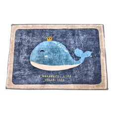 半島良品 仿羊絨吸水防滑地墊, 鯨魚