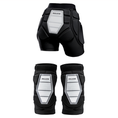SULAITE EVA滑雪護具 防摔護臀褲 + 護膝 黑色, 1組