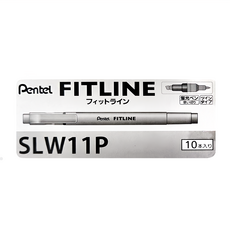 Pentel 飛龍文具 FITLINE 雙頭螢光筆 SLW11P Set 10支, 粉彩橘