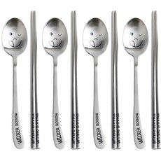 高麗阿爾法 WICKER ROCKING 成人湯筷組 (中), 4套, 湯匙 4入+筷子 4入, 銀色