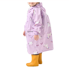 愛北鼻 兒童加厚加強防水雨衣, 星星獨角獸, 130~140cm
