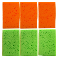 BEER BEAR 皮久熊 好吸力海藻泡棉 MY-1634 20 x 12.5 x 5cm 橘色3個 + 綠色3個, 6個, 1盒