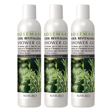 NARUKO 牛爾 台灣公司貨 迷迭香醒神沁涼沐浴露, 250ml, 3瓶