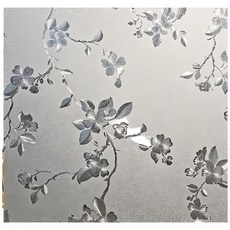 無痕自黏靜電玻璃貼, 海棠花 霧面白色