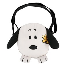 PEANUTS 史努比 胡士托探出耳朵帆布側背包 PZCEC075L0, 灰色