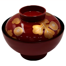 佐和陶瓷 吸物碗 340mL 耐溫-30°C~100°C 日本製造, 赤金菊紋, 1個