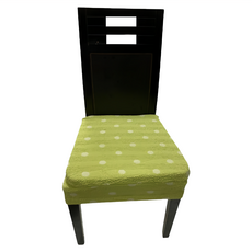 J&N 圓點彈性餐椅墊套 2件組, 綠色