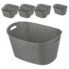 KEYWAY 聯府 南洋藤藝置物籃 KGB6242 24L, 灰色, 8個