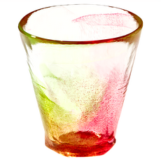 TOMI GLASS 富哨子 手作夏日六角冰晶杯 8.5 x 8.5 x 9cm, 蘋果糖款 多色, 1個