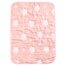 六層棉紗寶寶隔尿墊, 粉色雲朵, 1件