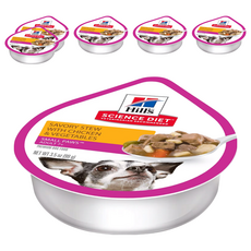 Hill's 希爾思 小型犬 7歲以上 狗糧餐盒, 鮮燉雞肉+蔬菜, 3.5oz, 6個
