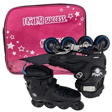SUCCESS 成功 成人平花直排輪 附粉色鞋袋 S0355, 1雙, 粉色